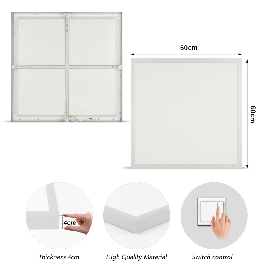 Brilagi - LED vannitoa laelamp FRAME LED/50W/230V 3000/4000/6000K 60x60 cm IP44 hõbedane