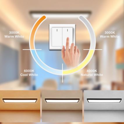 Brilagi - LED vannitoa laelamp FRAME LED/50W/230V 120x30 cm 3000/4000/6000K IP44 must