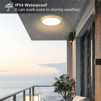 Brilagi - Üliõhuke vannitoa LED-laelamp 24W/230V, läbimõõt 42 cm, kuldne, IP54