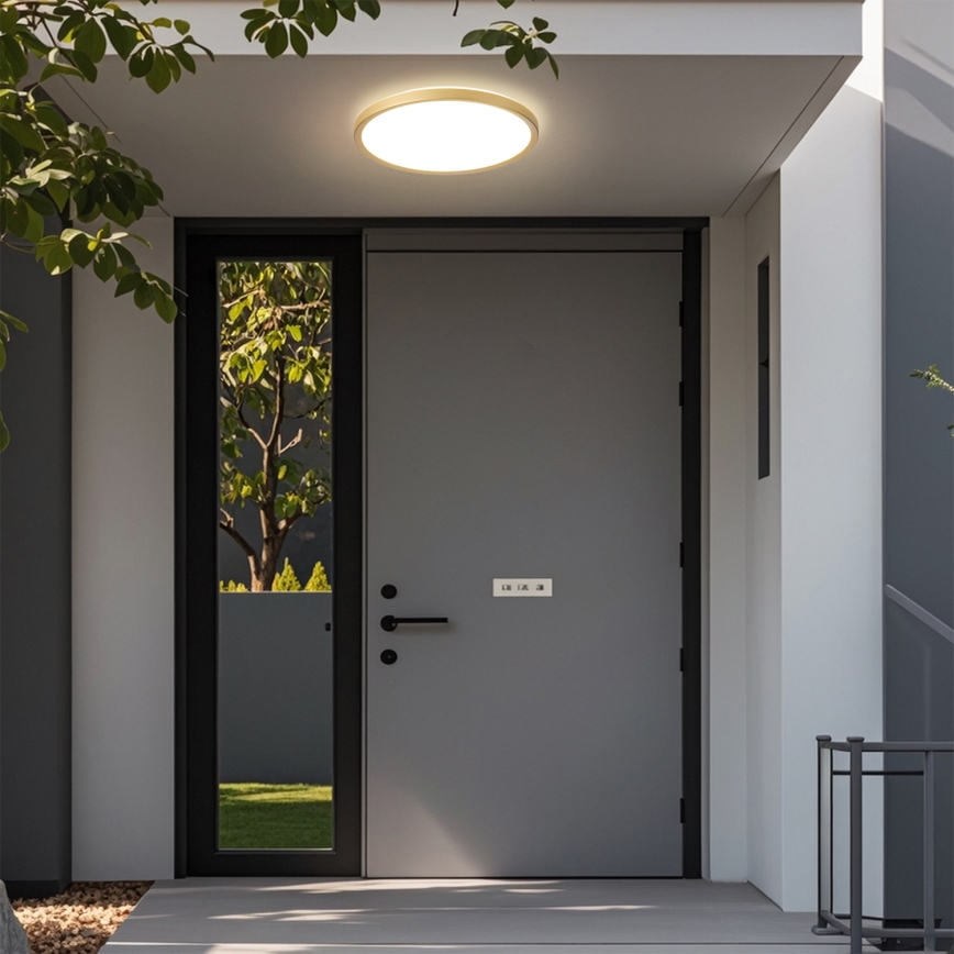 Brilagi - Üliõhuke vannitoa LED-laelamp 24W/230V, läbimõõt 42 cm, kuldne, IP54