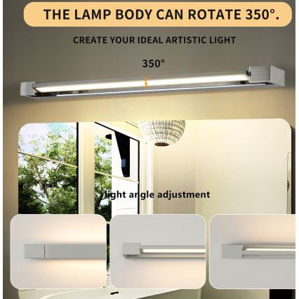 Brilagi - AQUA LINE LED vannitoa peeglivalgusti, 24W, 230V, 90 cm, IP44, läikiv kroom, CRI 90