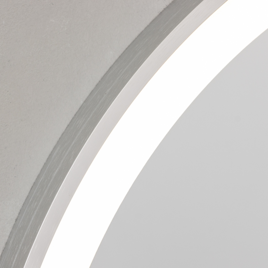 Brilagi - TORINO LED vannitoa peegel, 19 W / 230 V, läbimõõt 60 cm, hõbedane, IP44, CRI 90, hämardatav + CCT