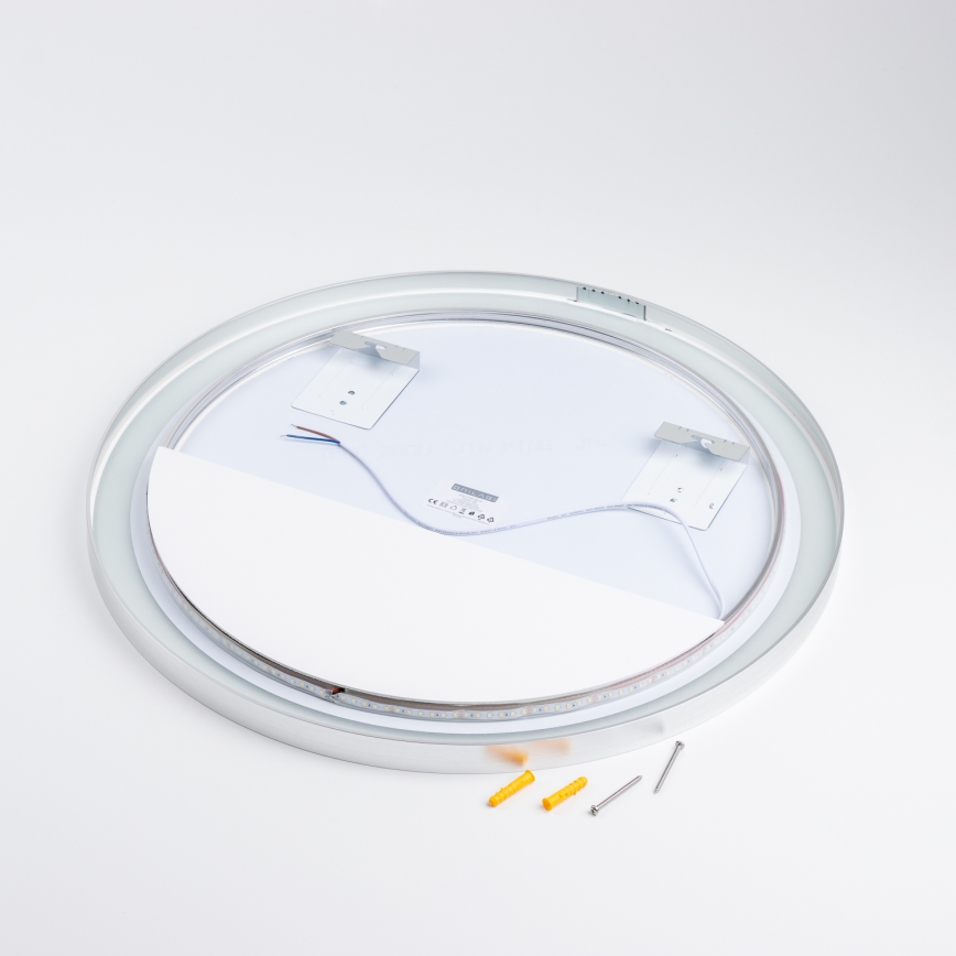 Brilagi - TORINO LED vannitoa peegel, 19 W / 230 V, läbimõõt 60 cm, hõbedane, IP44, CRI 90, hämardatav + CCT