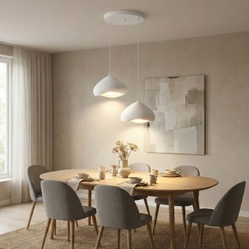 Brilagi - LORA ripplamp kaabliga 2xE27/40W/230V Ø 45 cm valge