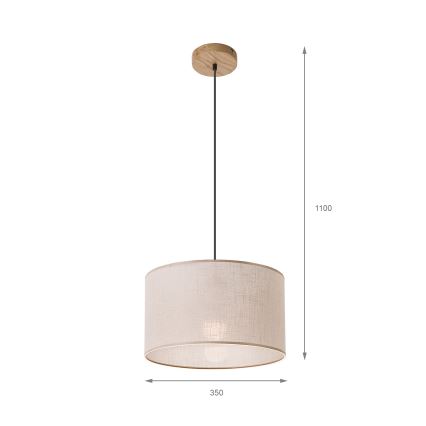 Brilagi - Lühter ANTHONY 1xE27/60W/230V tamm/beež