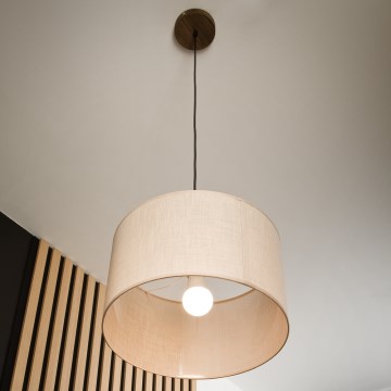 Brilagi - Lühter ANTHONY 1xE27/60W/230V tamm pähklipuu/beež