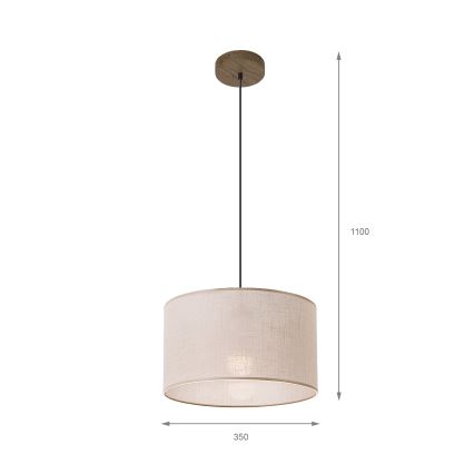 Brilagi - Lühter ANTHONY 1xE27/60W/230V tamm pähklipuu/beež