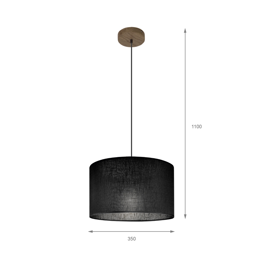 Brilagi - Lühter ANTHONY 1xE27/60W/230V tamm pähklipuu/must