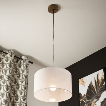Brilagi - Lühter ANTHONY 1xE27/60W/230V tamm pähklipuu/valge
