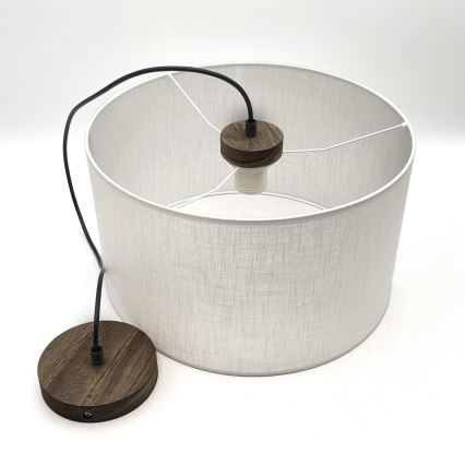 Brilagi - Lühter ANTHONY 1xE27/60W/230V tamm pähklipuu/valge