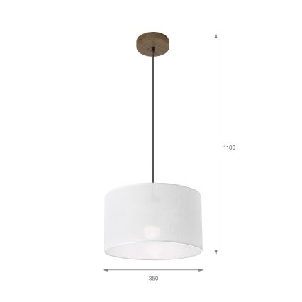 Brilagi - Lühter ANTHONY 1xE27/60W/230V tamm pähklipuu/valge