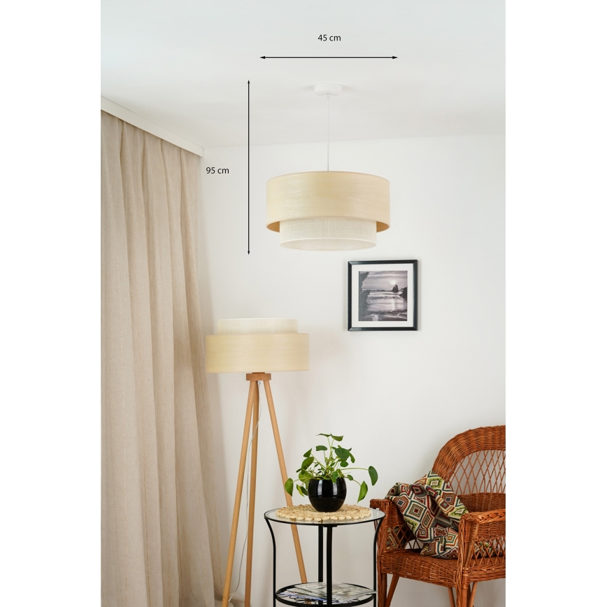 Brilagi - Lühter ARIZONA BOHO 1xE27/15W/230V d. 45 cm beež/valge
