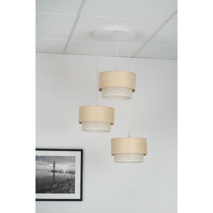 Brilagi - Lühter ARIZONA BOHO 3xE27/15W/230V beež/valge