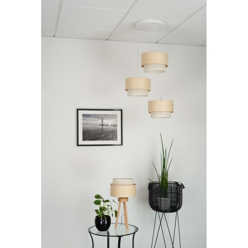 Brilagi - Lühter ARIZONA BOHO 3xE27/15W/230V beež/valge