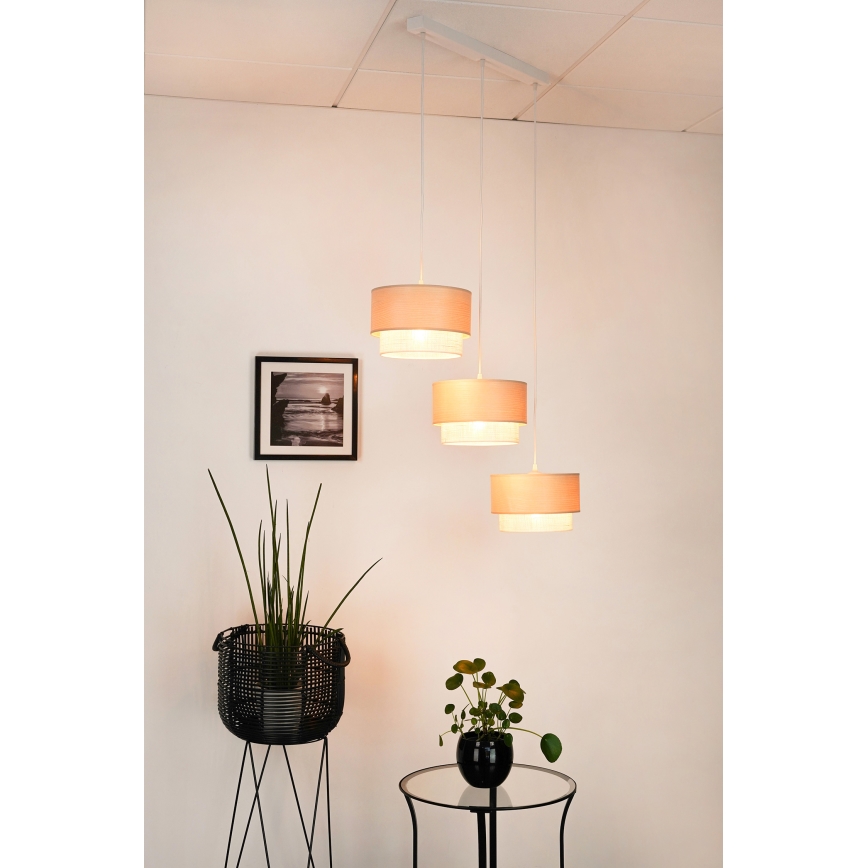 Brilagi - Lühter ARIZONA BOHO 3xE27/15W/230V beež/valge