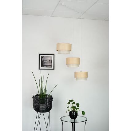 Brilagi - Lühter ARIZONA BOHO 3xE27/15W/230V beež/valge