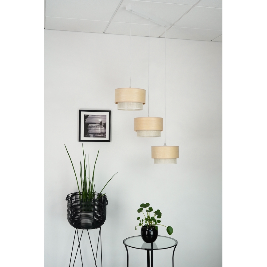 Brilagi - Lühter ARIZONA BOHO 3xE27/15W/230V beež/valge