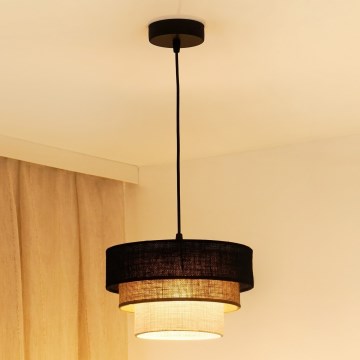 Brilagi - Lühter ASPEN LUNETA 1xE27/15W/230V d. 25 cm must/beež/kreemikas