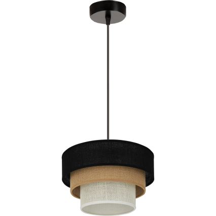 Brilagi - Lühter ASPEN LUNETA 1xE27/15W/230V d. 25 cm must/beež/kreemikas