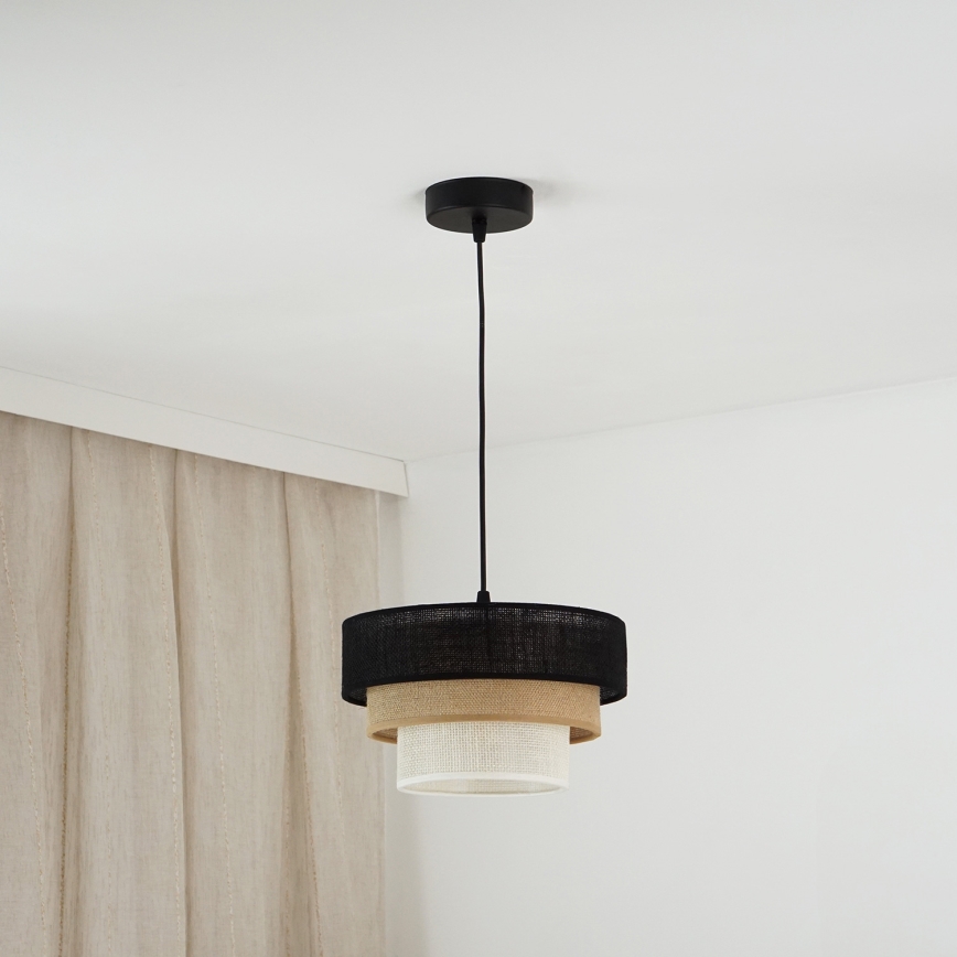 Brilagi - Lühter ASPEN LUNETA 1xE27/15W/230V d. 25 cm must/beež/kreemikas