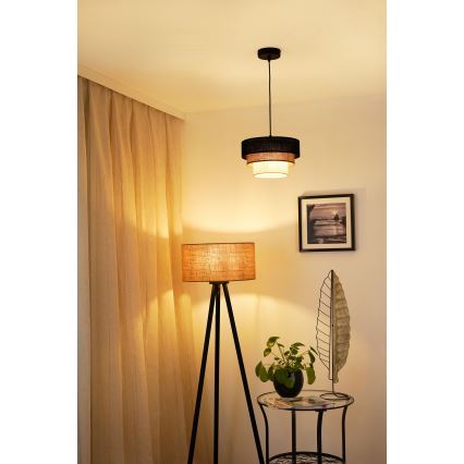 Brilagi - Lühter ASPEN LUNETA 1xE27/15W/230V d. 25 cm must/beež/kreemikas