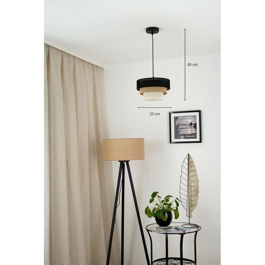 Brilagi - Lühter ASPEN LUNETA 1xE27/15W/230V d. 25 cm must/beež/kreemikas
