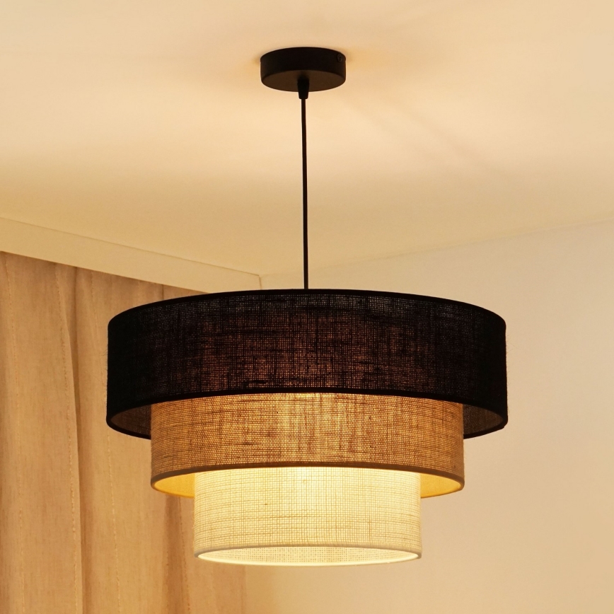 Brilagi - Lühter ASPEN LUNETA 1xE27/15W/230V d. 45 cm must/beež/kreemikas