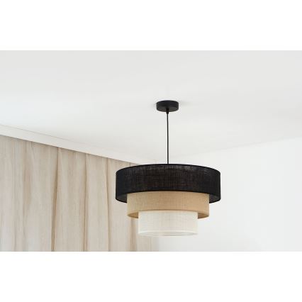 Brilagi - Lühter ASPEN LUNETA 1xE27/15W/230V d. 45 cm must/beež/kreemikas