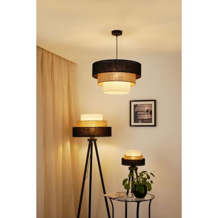 Brilagi - Lühter ASPEN LUNETA 1xE27/15W/230V d. 45 cm must/beež/kreemikas