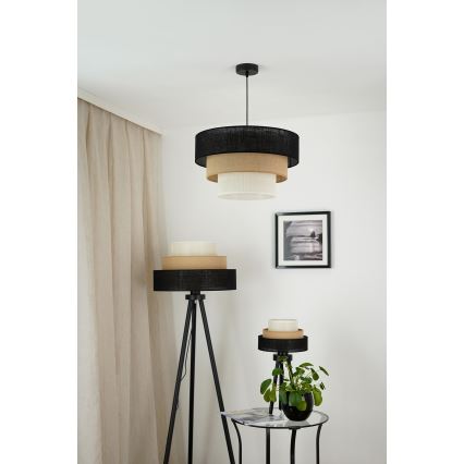 Brilagi - Lühter ASPEN LUNETA 1xE27/15W/230V d. 45 cm must/beež/kreemikas