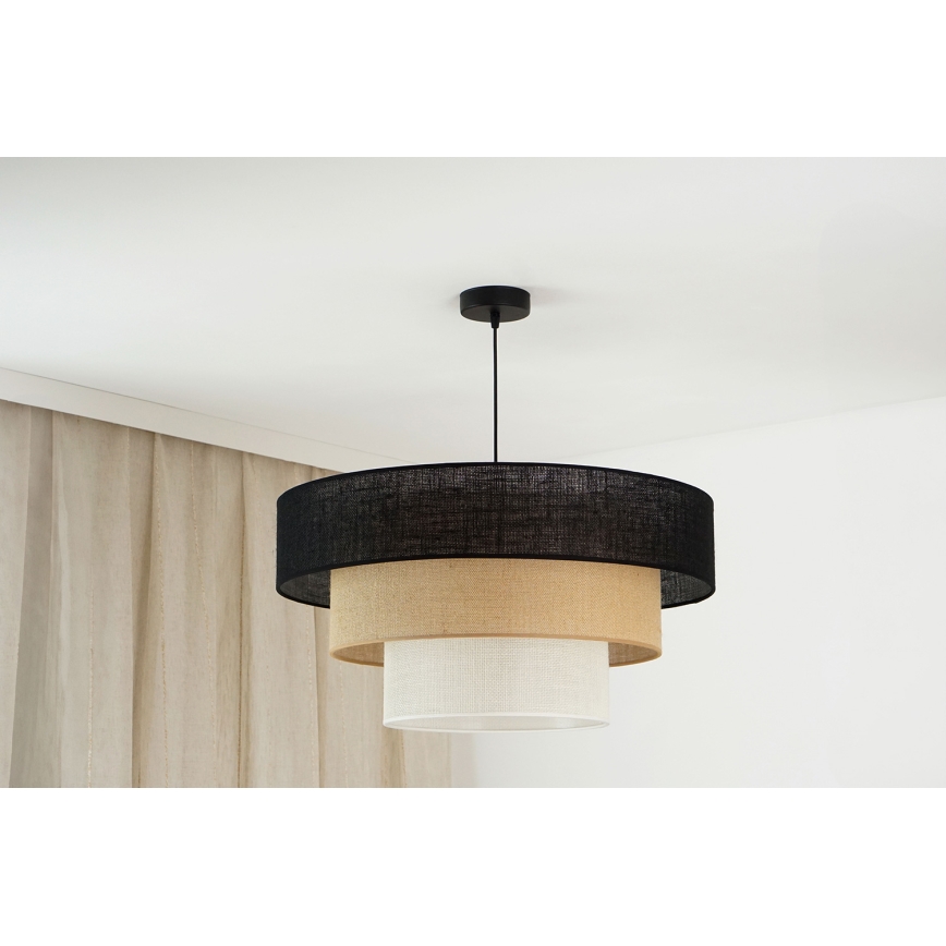 Brilagi - Lühter ASPEN LUNETA 1xE27/15W/230V d. 60 cm must/beež/kreemikas