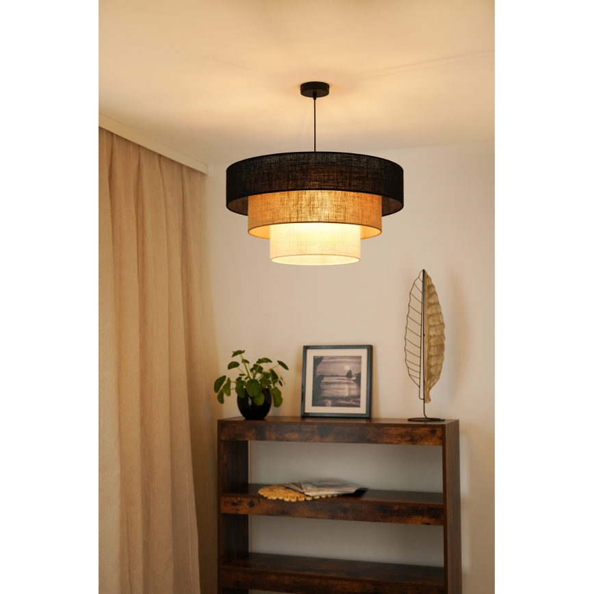 Brilagi - Lühter ASPEN LUNETA 1xE27/15W/230V d. 60 cm must/beež/kreemikas