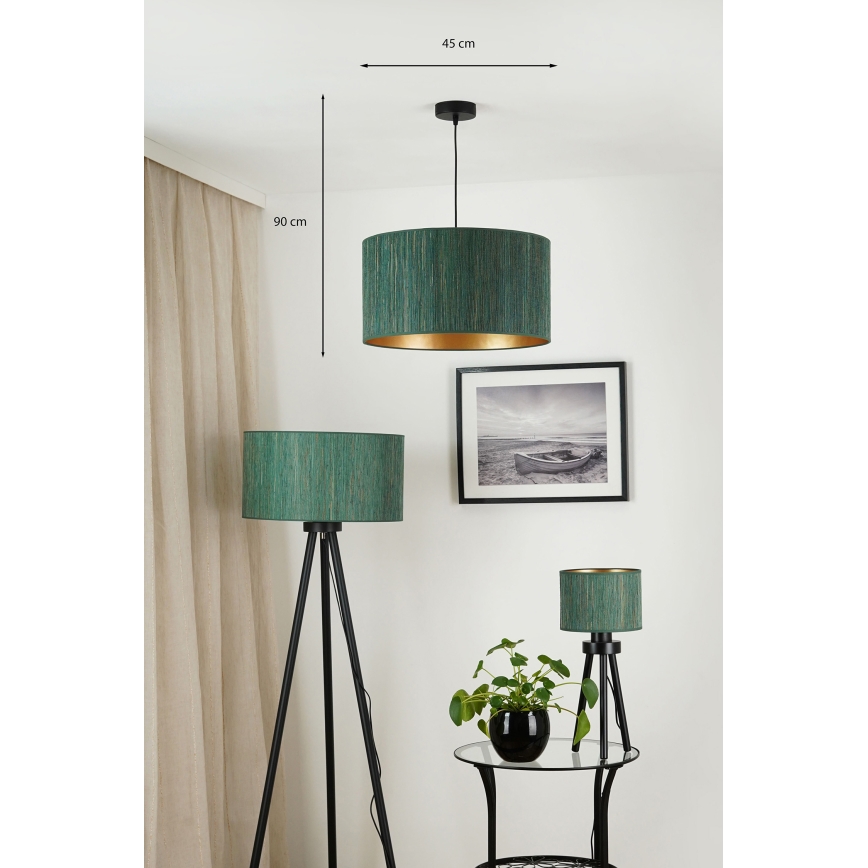 Brilagi - Lühter BOSTON ROLLER 1xE27/15W/230V d. 45 cm kõrs roheline/kuldne