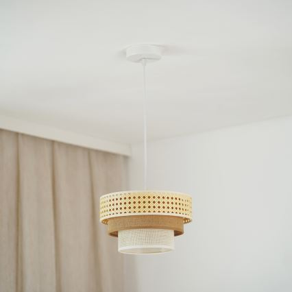 Brilagi - Lühter CEDAR LUNETA 1xE27/15W/230V d. 25 rotang/pruun/kreemikas