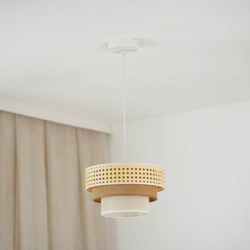 Brilagi - Lühter CEDAR LUNETA 1xE27/15W/230V d. 25 rotang/pruun/kreemikas