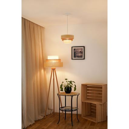 Brilagi - Lühter CEDAR LUNETA 1xE27/15W/230V d. 25 rotang/pruun/kreemikas