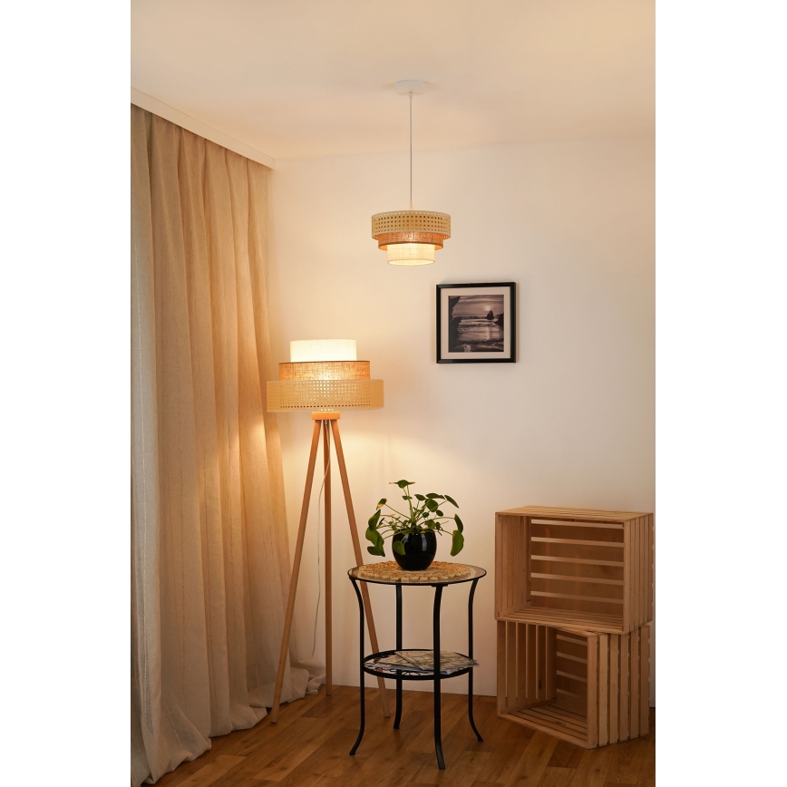 Brilagi - Lühter CEDAR LUNETA 1xE27/15W/230V d. 25 rotang/pruun/kreemikas