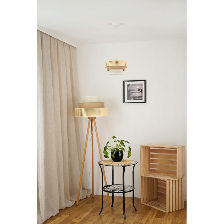 Brilagi - Lühter CEDAR LUNETA 1xE27/15W/230V d. 25 rotang/pruun/kreemikas