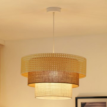Brilagi - Lühter CEDAR LUNETA 1xE27/15W/230V d. 45 cm rotang/pruun/kreemikas