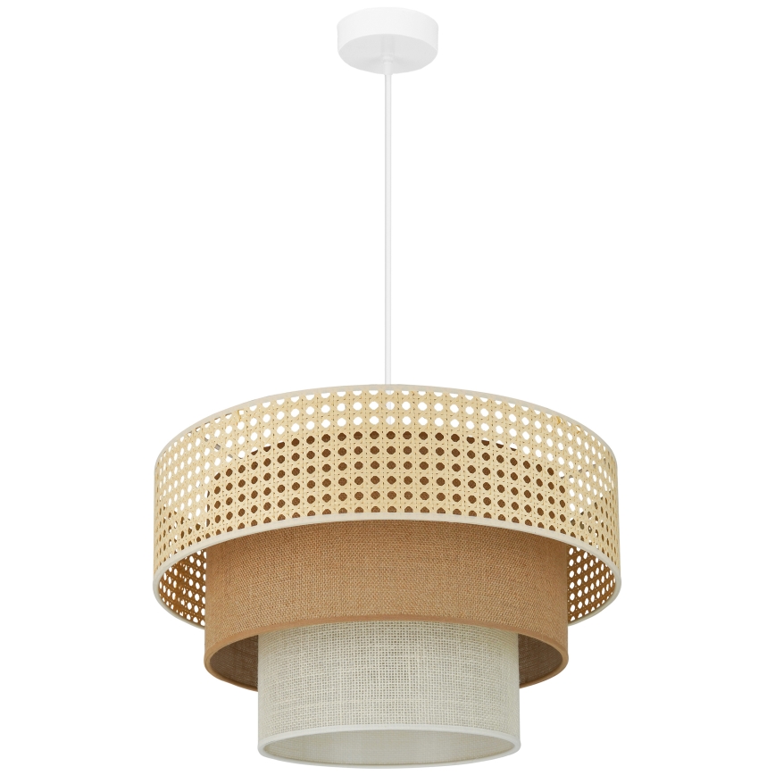 Brilagi - Lühter CEDAR LUNETA 1xE27/15W/230V d. 45 cm rotang/pruun/kreemikas