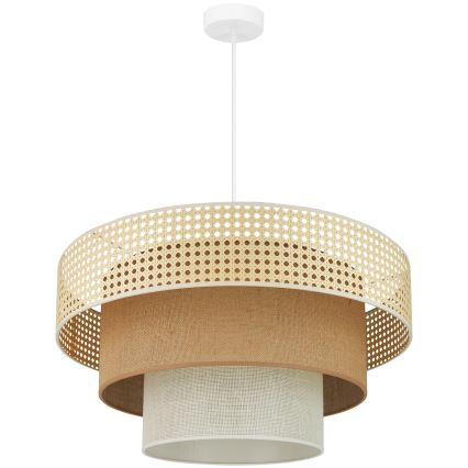 Brilagi - Lühter CEDAR LUNETA 1xE27/15W/230V d. 60 rotang/pruun/kreemikas