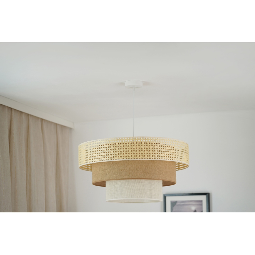 Brilagi - Lühter CEDAR LUNETA 1xE27/15W/230V d. 60 rotang/pruun/kreemikas