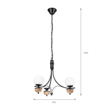 Brilagi - Lühter COTTAGE 3xG9/40W/230V pöök/valge