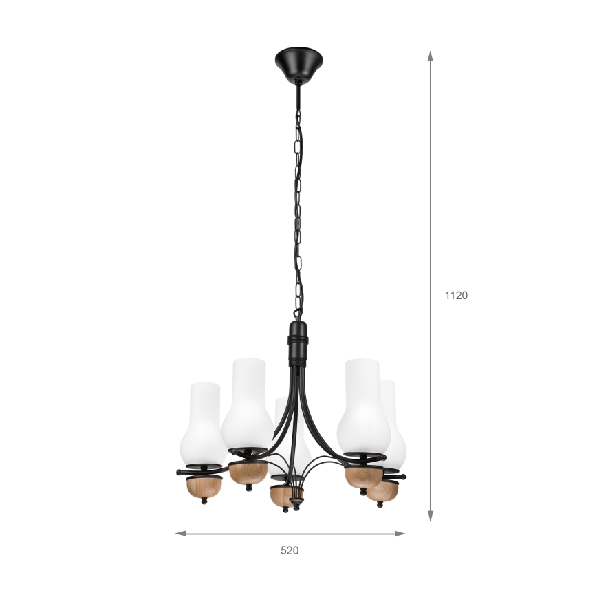 Brilagi - Lühter COTTAGE 5xE14/40W/230V pöök/valge