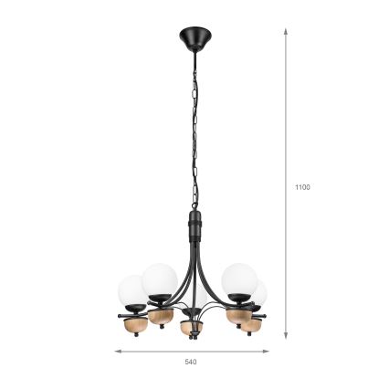 Brilagi - Lühter COTTAGE 5xG9/40W/230V pöök/valge