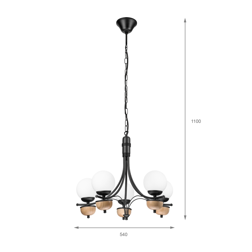 Brilagi - Lühter COTTAGE 5xG9/40W/230V pöök/valge