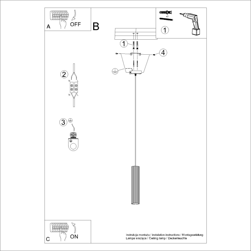 Brilagi - Lühter CRESTO 1xGU10/10W/230V kreemikas