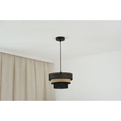 Brilagi - Lühter DAKOTA LUNETA 1xE27/15W/230V d. 25 cm must/rotang