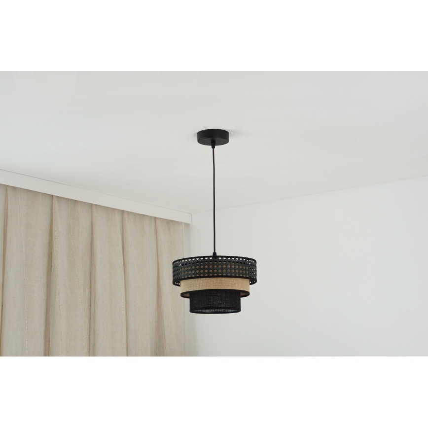 Brilagi - Lühter DAKOTA LUNETA 1xE27/15W/230V d. 25 cm must/rotang