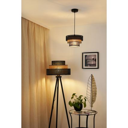 Brilagi - Lühter DAKOTA LUNETA 1xE27/15W/230V d. 25 cm must/rotang